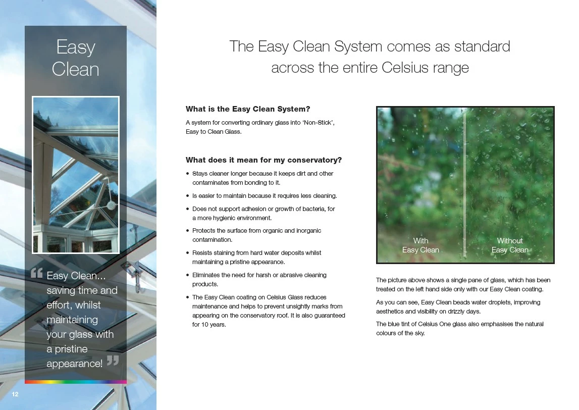 Celsius Easy Clean comes as standard across the entire Celcius Range